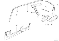 E34 M5 S38 Touring / Bodywork/  Single Components For Body Side Frame