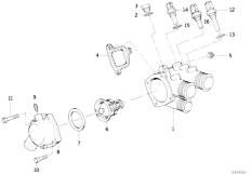 E32 735i M30 Sedan / Engine Cooling System Thermostat Housing