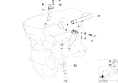 E36 M3 3.2 S50 Cabrio / Engine Crankcase Ventilation Oil Separator