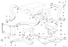 E30 318is M42 2 doors / Engine Cooling System Water Hoses