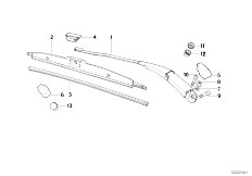 E34 518i M43 Sedan / Vehicle Electrical System/  Single Components For Wiper Arm