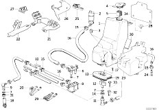 E32 750iLS M70 Sedan / Vehicle Electrical System/  Headlight Cleaning System