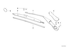 E32 750iLS M70 Sedan / Vehicle Electrical System/  Single Components For Wiper Arm