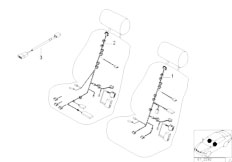 E61 525d M57N Touring / Vehicle Electrical System/  Wiring Set Seat
