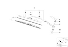 E39 540i M62 Touring / Vehicle Electrical System/  Left Wiper Arm Wiper Blade