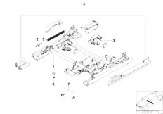 E38 740iL M62 Sedan / Seats/  Front Seat Rail Electrical Single Parts