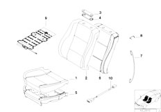 E38 750iL M73 Sedan / Seats/  Comfort Seat Cover Pad