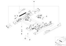 E38 740iL M62 Sedan / Seats/  Comfort Seat Rail Single Parts