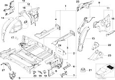 Z3 Z3 M3.2 S50 Roadster / Bodywork/  Floor Panel Trunk Wheel Housing Rear
