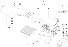 E46 M3 S54 Cabrio / Fuel Preparation System/  Suction Silencer Filter Cartridge