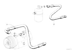 E12 518 M10 Sedan / Heater And Air Conditioning/  Coolant Lines