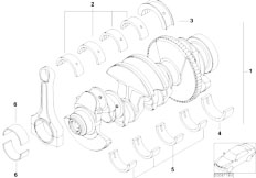 E46 318ti N42 Compact / Engine/  Crankshaft With Bearing Shells