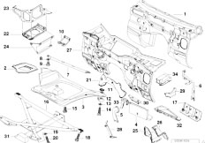 E36 320i M52 Cabrio / Bodywork/  Splash Wall Parts
