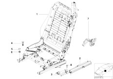 E46 M3 S54 Cabrio / Seats/  Front Seat Backrest Frame