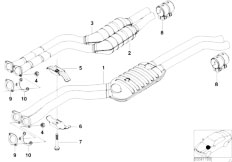 E46 330xi M54 Touring / Exhaust System Front Silencer