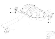 E46 318ti N46 Compact / Exhaust System Rear Silencer