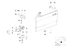 E36 318i M43 Cabrio / Bodywork/  Front Door Hinge Door Brake