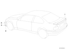 E36 320i M52 Coupe / Vehicle Trim/  Retrofit Kit M Rear Spoiler Class 2