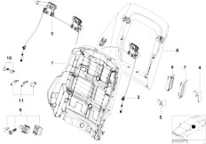 E46 318Ci M43 Coupe / Seats/  Bmw Sports Seat Bckrst Frame Rear Panel