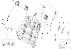 E46 316ti N40 Compact / Seats/  Sports Seat Backrest Frame Rear Panel