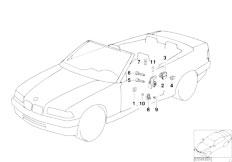 E36 M3 3.2 S50 Cabrio / Vehicle Trim Support Window Rail