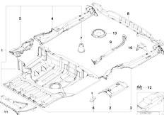 E39 528i M52 Touring / Bodywork/  Mounting Parts For Trunk Floor Panel