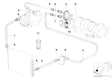 E36 323i M52 Coupe / Heater And Air Conditioning/  Coolant Lines