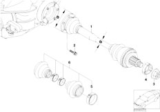 Z3 Z3 3.0i M54 Roadster / Rear Axle Output Shaft With Bearing Ball Cage