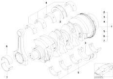 E46 320Cd M47N Cabrio / Engine/  Crankshaft With Bearing Shells