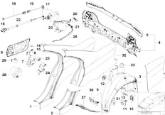 E39 540iP M62 Sedan / Bodywork/  Side Panel Tail Trim