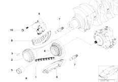 E61 530d M57N Touring / Engine/  Timing Timing Chain Lower P