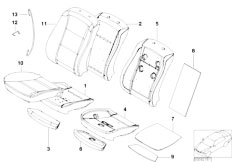E60 525i M54 Sedan / Seats/  Upholstery Parts For Front Seat