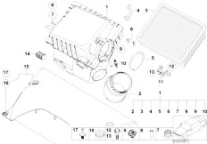 E53 X5 4.6is M62 SAV / Fuel Preparation System Suction Silencer Filter Cartridge