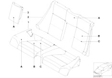 E46 323Ci M52 Cabrio / Individual Equipment Individual Cover Seat Rear Leather N6