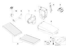 E65 745i N62 Sedan / Heater And Air Conditioning/  Microfilter Housing Parts