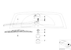 E46 318i M43 Touring / Vehicle Electrical System/  Single Parts Rear Window Wiper Arm