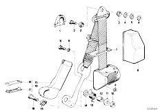 E21 318i M10 Sedan / Restraint System And Accessories/  Front Safety Belt Mounting Parts