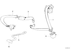 E32 750i M70 Sedan / Restraint System And Accessories/  Safety Belt Rear