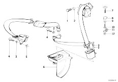 E32 750i M70 Sedan / Restraint System And Accessories/  Rear Safety Belt Mounting Parts