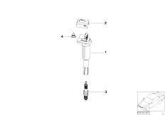 E93 325i N53 Cabrio / Engine Electrical System/  Ignition Coil Spark Plug