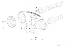 E31 840Ci M62 Coupe / Engine Timing Gear Timing Chain Top
