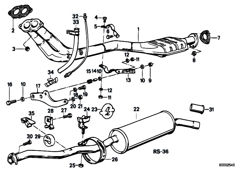 Original Parts for E30 318i M10 4 doors / Exhaust System/ Exhaust