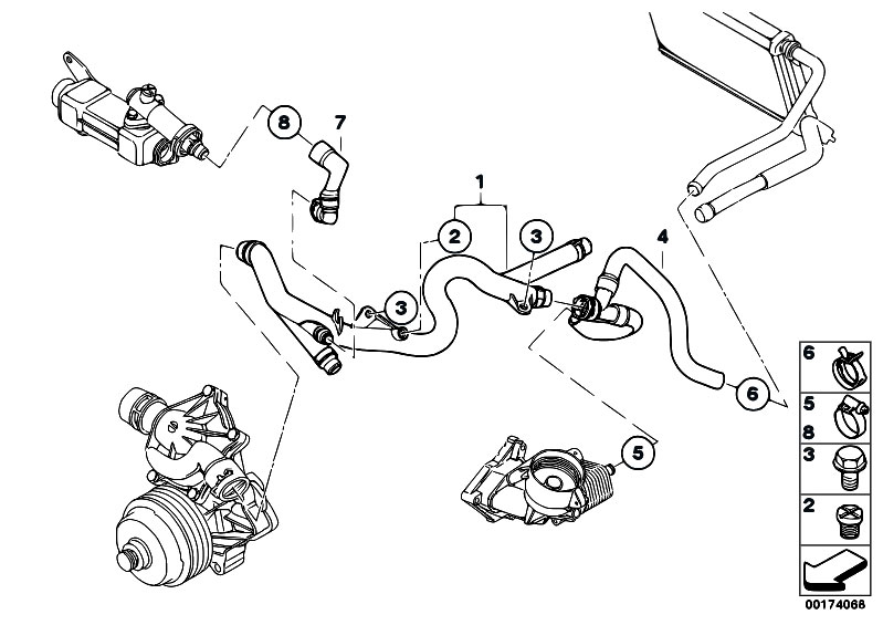 Original Parts for E90 320d M47N2 Sedan / Engine/ Cooling System Water ...