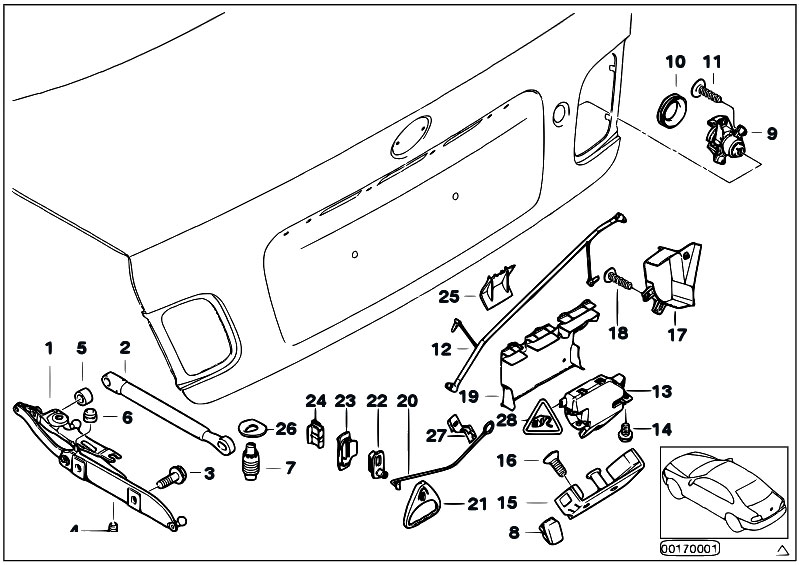 Original Parts for E46 318Ci N46 Coupe / Bodywork/ Trunk Lid