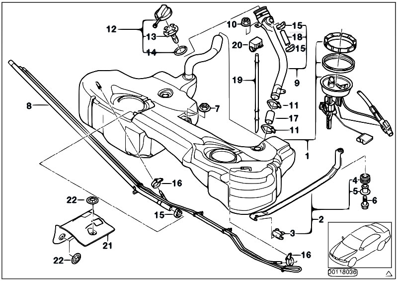 Original Parts for E46 320d M47 Touring / Fuel Supply ... e38 engine compartment diagram 