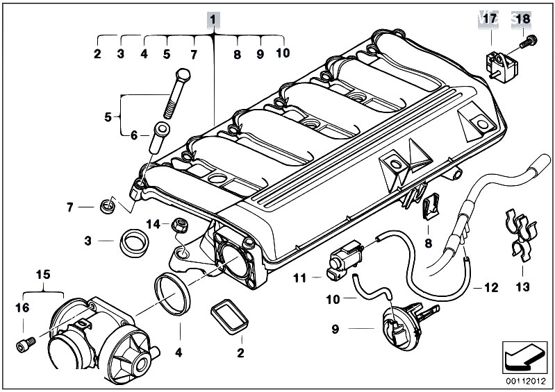 AGR Ventil BMW 5er E60 E61 530d 3,0 Diesel M57D30 306D3 7804380