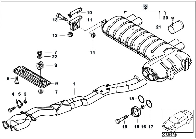 E-Approved Rear Exhaust Hanger Rubber - For BMW E46 316, 318, 328 - Compact, Coupe, Touring