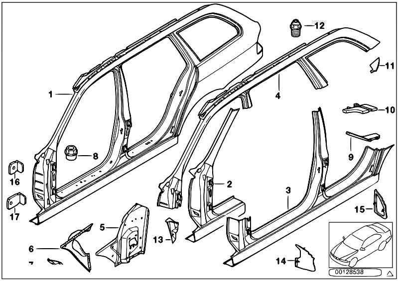 Original Parts for E39 528i M52 Touring / Bodywork/ Body Side