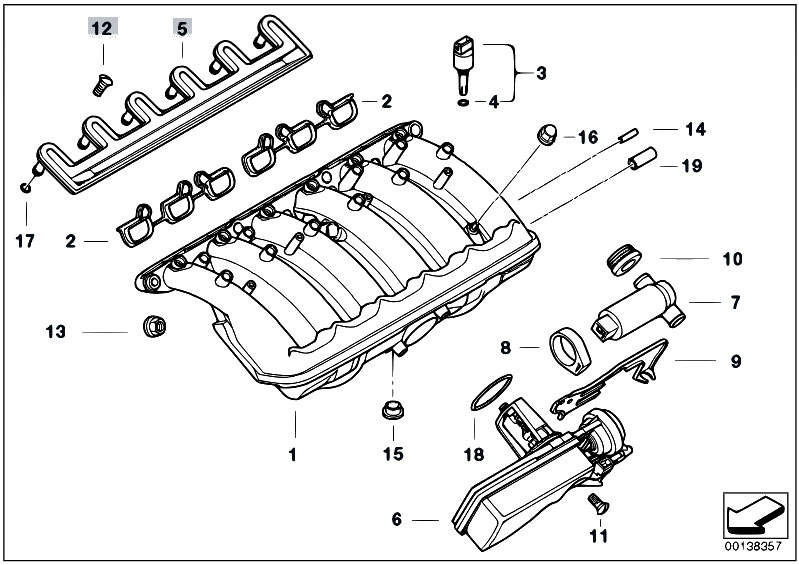 Original Parts For Z3 Z3 2 8 M52 Roadster    Engine   Intake