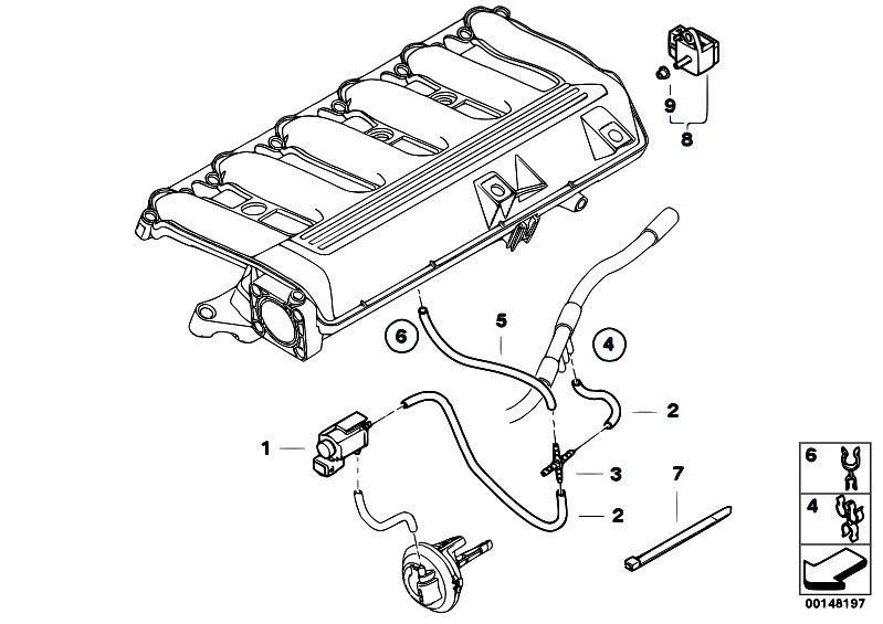 Original Parts For E61 535d M57n Touring Engine Intake Manifold Vacuum Control Estore Central Com